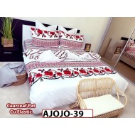 Lenjerie din finet 6 piese si cearceaf cu Elastic - AJOJO39