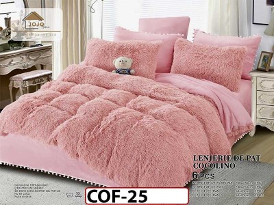 Lenjerie Cocolino Fluffy Pufoasa -Pat De 2 Persoane cu 6 piese - COF25 Lenjerie Cocolino Fluffy Pufoasa -Pat De 2 Persoane cu 6 piese - COF25