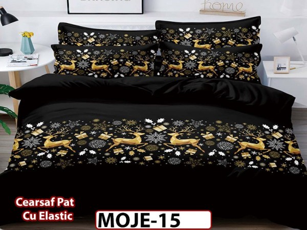 Lenjerie din finet 6 piese si cearceaf cu elastic - MOJE15 Lenjerie din finet 6 piese si cearceaf cu elastic - MOJE15