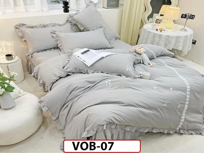 Lenjerie DELUXE din Bumbac Finetat cu volanase - VOB07 Lenjerie DELUXE din Bumbac Finetat cu volanase - VOB07