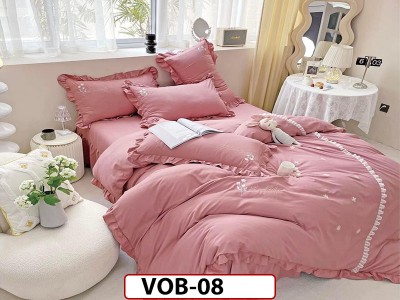 Lenjerie DELUXE din Bumbac Finetat cu volanase - VOB08 Lenjerie DELUXE din Bumbac Finetat cu volanase - VOB08