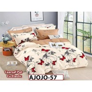 Lenjerie din finet 6 piese si cearceaf cu Elastic - AJOJO57