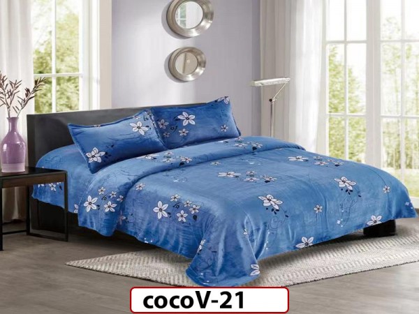 Lenjerie pentru pat dublu pufoasa cocolino din 4 piese - cocoV21