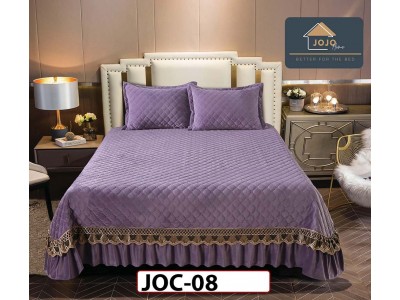 Cuvertura cu 3 piese din Catifea si volane - JOC08 Cuvertura cu 3 piese din Catifea si volane - JOC08