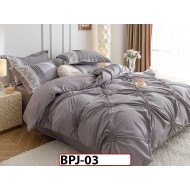 Lenjerie cu Pliuri si Broderie din Bumbac Finetat,  6 piese - BPJ03