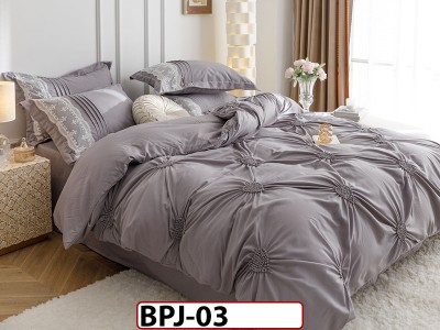 Lenjerie cu Pliuri si Broderie din Bumbac Finetat,  6 piese - BPJ03 Lenjerie cu Pliuri si Broderie din Bumbac Finetat,  6 piese - BPJ03