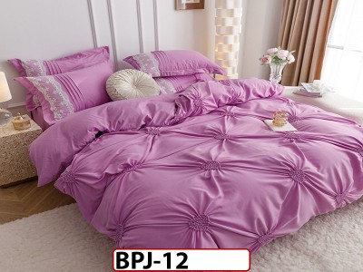 Lenjerie cu Pliuri si Broderie din Bumbac Finetat,  6 piese - BPJ12 Lenjerie cu Pliuri si Broderie din Bumbac Finetat,  6 piese - BPJ12