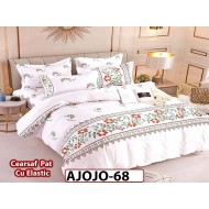 Lenjerie din finet 6 piese si cearceaf cu Elastic - AJOJO68