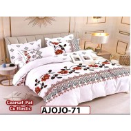 Lenjerie din finet 6 piese si cearceaf cu Elastic - AJOJO71