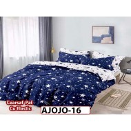 Lenjerie din finet 6 piese si cearceaf cu Elastic - AJOJO16