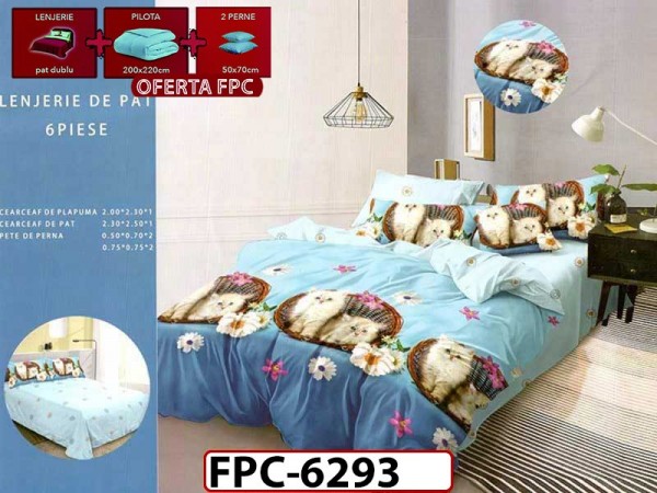 Lenjerie din finet 6 piese +Pilota+Perne - FPC6293 Lenjerie din finet 6 piese +Pilota+Perne - FPC6293