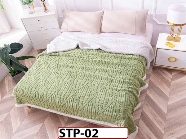 Patura Pufoasa Cocolino cu Blanita, tip tricotaj impletit, pentru pat dublu 200x230cm STP02