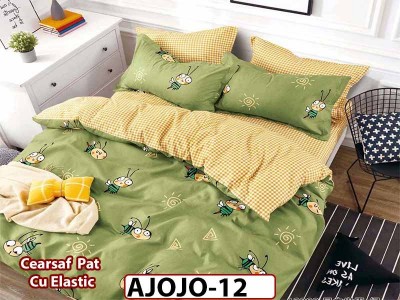 Lenjerie din finet 6 piese si cearceaf cu Elastic - AJOJO12 Lenjerie din finet 6 piese si cearceaf cu Elastic - AJOJO12