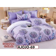 Lenjerie din finet 6 piese si cearceaf cu Elastic - AJOJO69