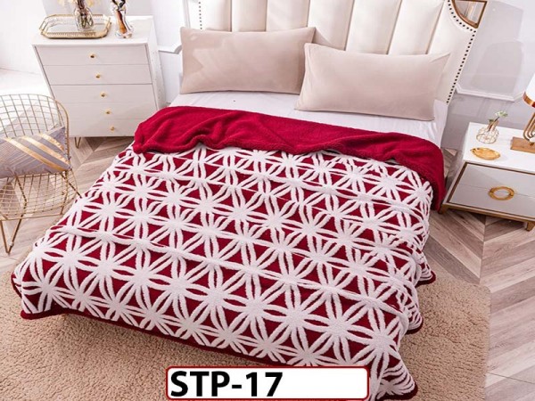 Patura Pufoasa Cocolino cu Blanita, tip tricotaj impletit, pentru pat dublu 200x230cm STP17