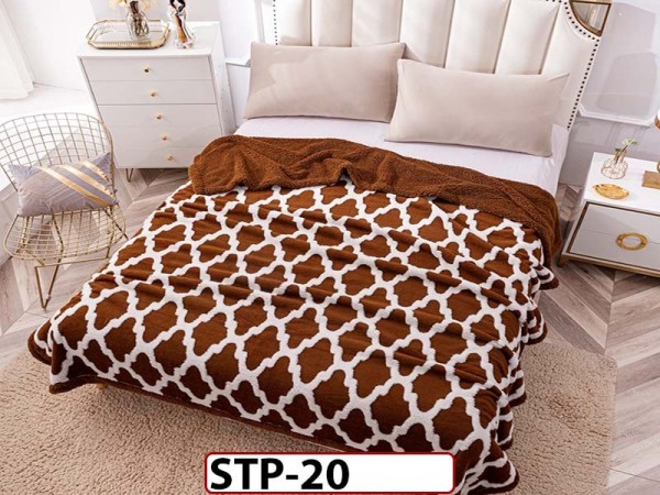 Patura Pufoasa Cocolino cu Blanita, tip tricotaj impletit, pentru pat dublu 200x230cm STP20