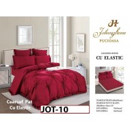 Lenjerie DELUXE din Bumbac Finetat cu volanase cu Cearceaf elastic - JOT10