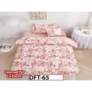 Lenjerie din finet 4 piese 1 Persoana Cearceaf cu Elastec - DFT65