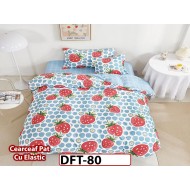 Lenjerie din finet 4 piese 1 Persoana Cearceaf cu Elastec - DFT80