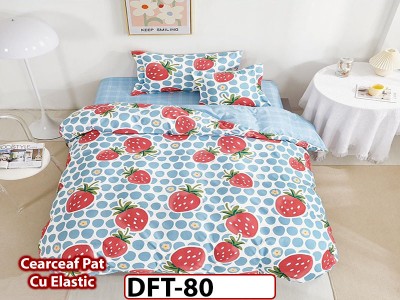 Lenjerie din finet 4 piese 1 Persoana Cearceaf cu Elastec - DFT80 Lenjerie din finet 4 piese 1 Persoana Cearceaf cu Elastec - DFT80