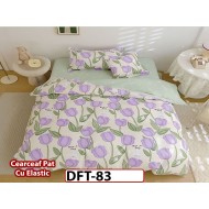 Lenjerie din finet 4 piese 1 Persoana Cearceaf cu Elastec - DFT83