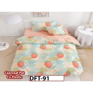 Lenjerie din finet 4 piese 1 Persoana Cearceaf cu Elastec - DFT91