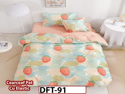 Lenjerie din finet 4 piese 1 Persoana Cearceaf cu Elastec - DFT91 Lenjerie din finet 4 piese 1 Persoana Cearceaf cu Elastec - DFT91