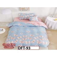 Lenjerie din finet 4 piese 1 Persoana Cearceaf cu Elastec - DFT93