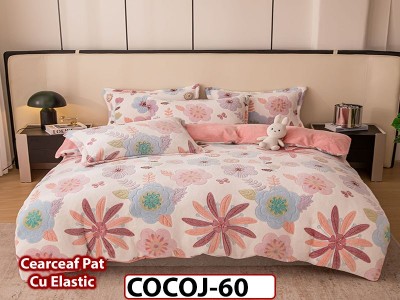 Lenjerie De Pat COCOLINO  cu Elastic 4 piese - COCOJ60 Lenjerie De Pat COCOLINO  cu Elastic 4 piese - COCOJ60