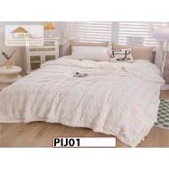 Patura Pufoasa Cocolino cu Blana de Iepure si Catifea Teddy - PIJ01