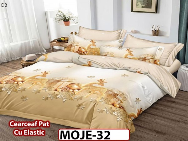 Lenjerie din finet  6 piese si cearceaf cu elastic - MOJE32