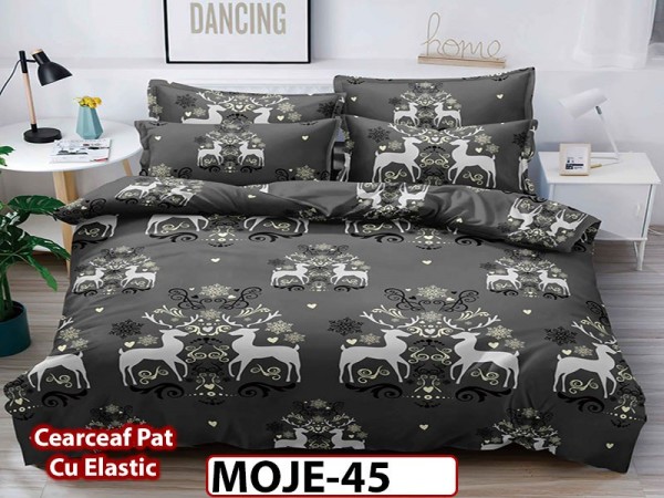 Lenjerie din finet  6 piese si cearceaf cu elastic - MOJE45