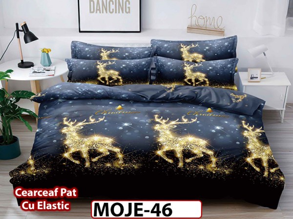 Lenjerie din finet  6 piese si cearceaf cu elastic - MOJE46