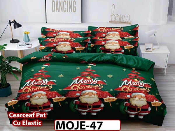 Lenjerie din finet  6 piese si cearceaf cu elastic - MOJE47