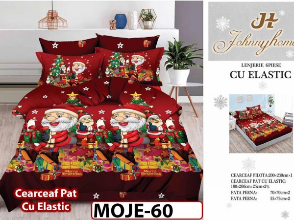 Lenjerie din finet  6 piese si cearceaf cu elastic - MOJE60