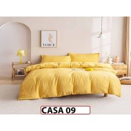 Lenjerie din Bumbac Satinat cu Elastic si Broderie cu 4 Piese - CASA09