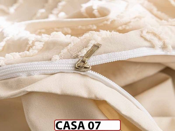 Lenjerie din Bumbac Satinat cu Elastic si Broderie cu 4 Piese - CASA07