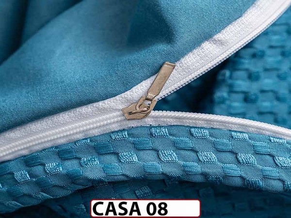 Lenjerie din Bumbac Satinat cu Elastic si Broderie cu 4 Piese - CASA08