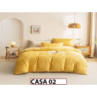 Lenjerie din Bumbac Satinat cu Elastic si Broderie cu 4 Piese - CASA02