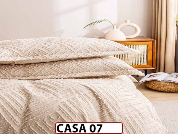 Lenjerie din Bumbac Satinat cu Elastic si Broderie cu 4 Piese - CASA07