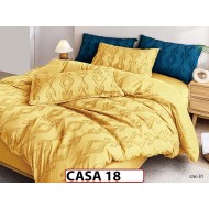 Lenjerie din Bumbac Satinat cu Elastic si Broderie cu 4 Piese - CASA18