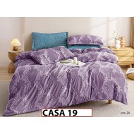 Lenjerie din Bumbac Satinat cu Elastic si Broderie cu 4 Piese - CASA19