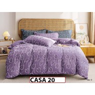 Lenjerie din Bumbac Satinat cu Elastic si Broderie cu 4 Piese - CASA20