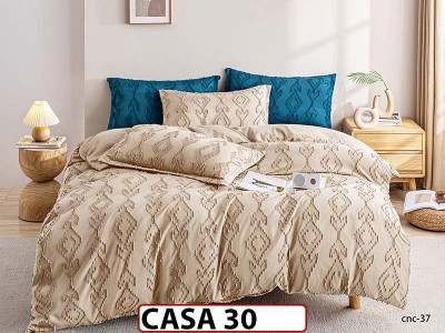 Lenjerie din Bumbac Satinat cu Elastic si Broderie cu 4 Piese - CASA30 Lenjerie din Bumbac Satinat cu Elastic si Broderie cu 4 Piese - CASA30