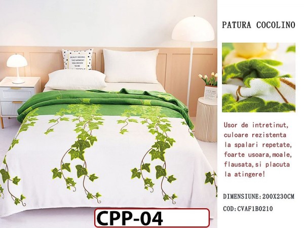 Patura Pufoasa Cocolino pentru pat dublu CPP04
