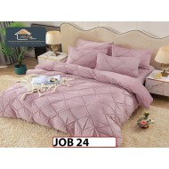 Lenjerie din catifea Brodata Cu Cearceaf Elastic 4 piese - JOB24