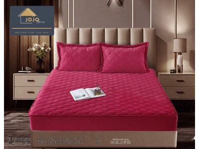 Husa matlasata tip topper din catifea  + 2 Fete de Perne - Saltea 140x200- HUM33 Husa matlasata tip topper din catifea  + 2 Fete de Perne - Saltea 140x200- HUM33