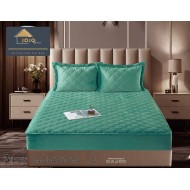 Husa matlasata tip topper din catifea  + 2 Fete de Perne - Saltea 140x200- HUM34