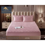 Husa matlasata tip topper din catifea  + 2 Fete de Perne - Saltea 140x200- HUM43