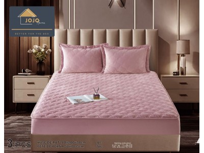 Husa matlasata tip topper din catifea  + 2 Fete de Perne - Saltea 140x200- HUM43 Husa matlasata tip topper din catifea  + 2 Fete de Perne - Saltea 140x200- HUM43